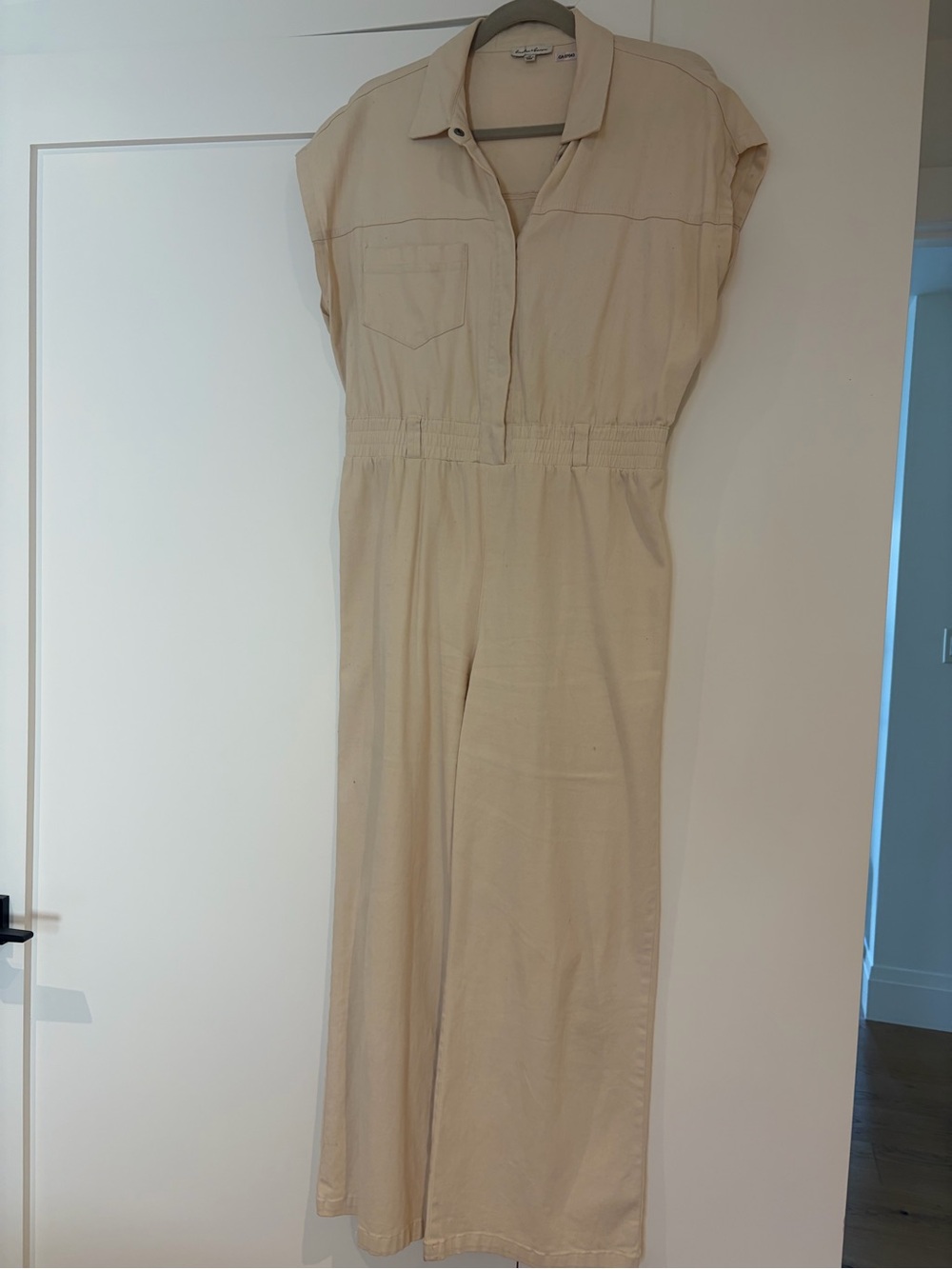 Light Beige Utility Jumpsuit - Women